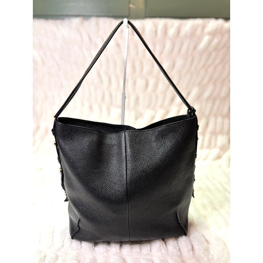 Women's Botkier Black Pebbled Leather Hobo Shoulder Bag | Large Slouchy Soho Bag